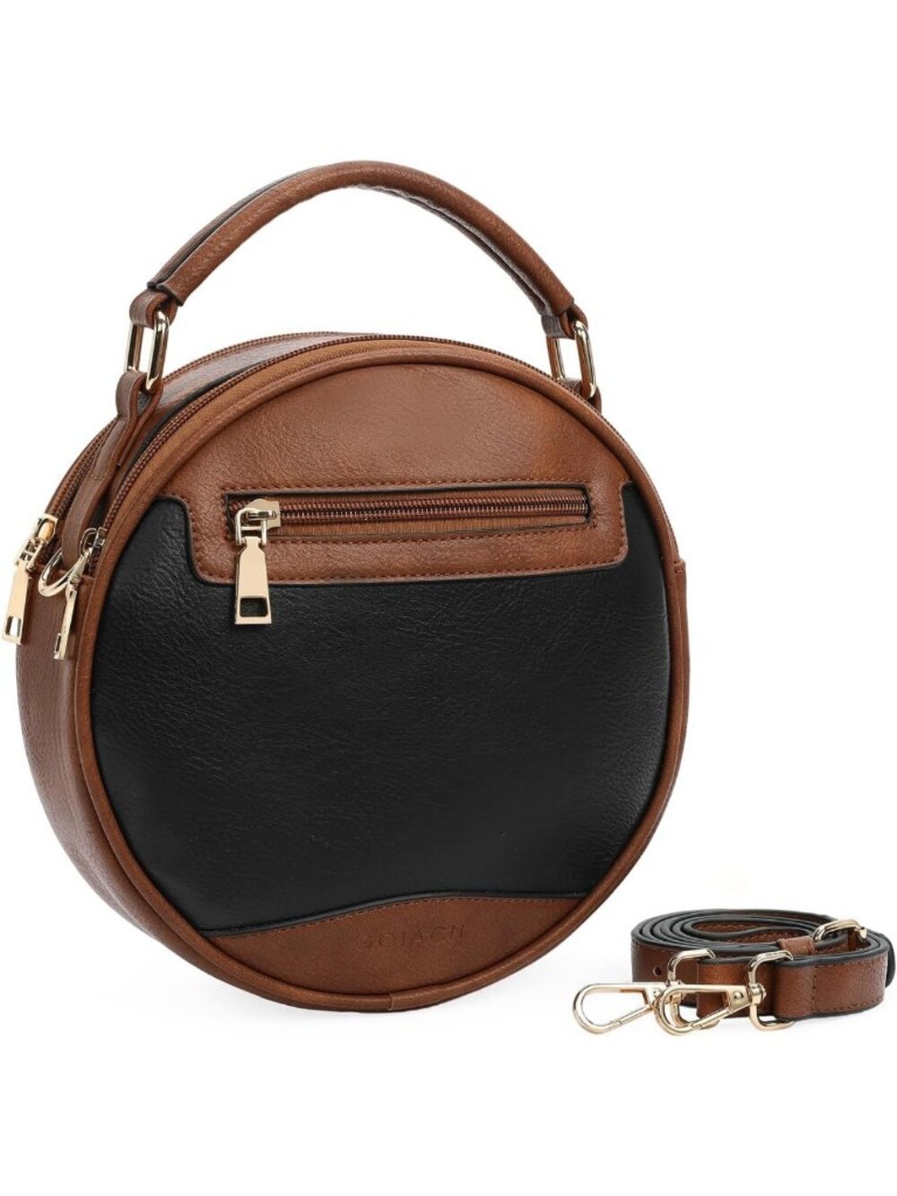 Trendy Soft Leather Crossbody Bag for Women | Small Circle Handbag Purse